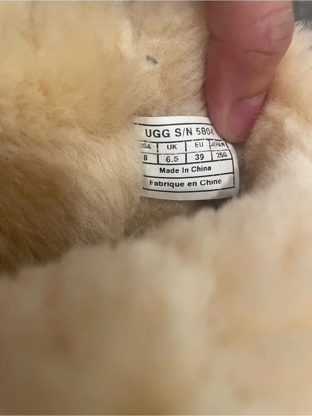 UGG Tall Suede Shearling Winter Boots in Tan with Cream Cuff